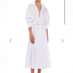 NWT Norma Kamali Cotton Shirt Dress with Belt
